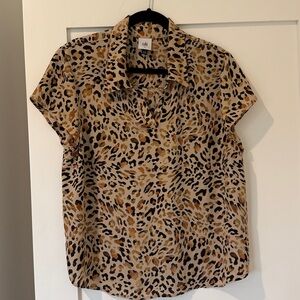 CAbi Leopard Print Top - Black, Tan, Brown
